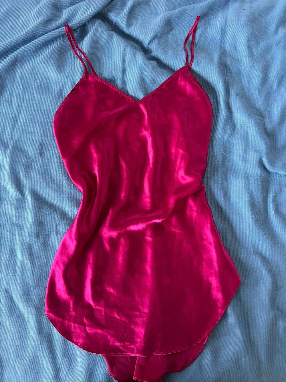 Vintage Gold Label Victoria's Secret Hot Pink Satin Camisole